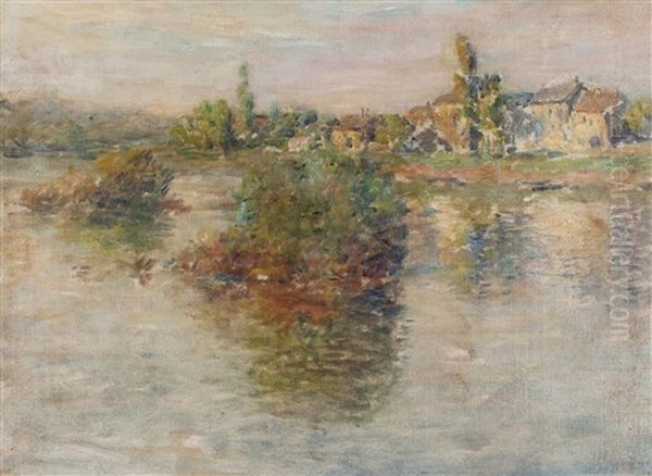 La Seine A Lavacourt Oil Painting by Claude Monet