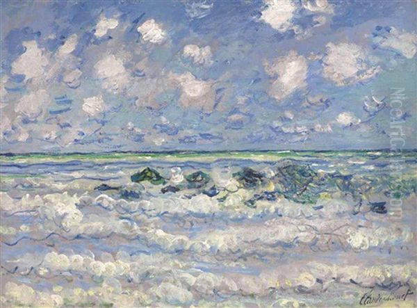 La Vague Oil Painting by Claude Monet