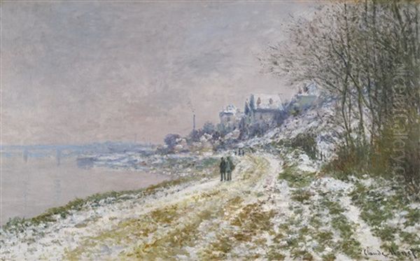 Le Chemin D'epinay, Effet De Neige Oil Painting by Claude Monet