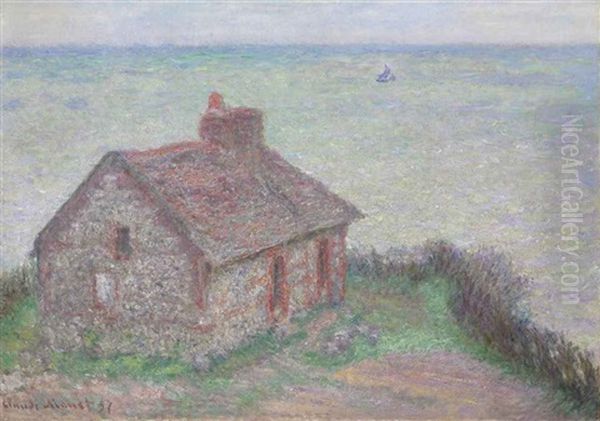 La Maison Du Douanier, Effet Rose Oil Painting by Claude Monet