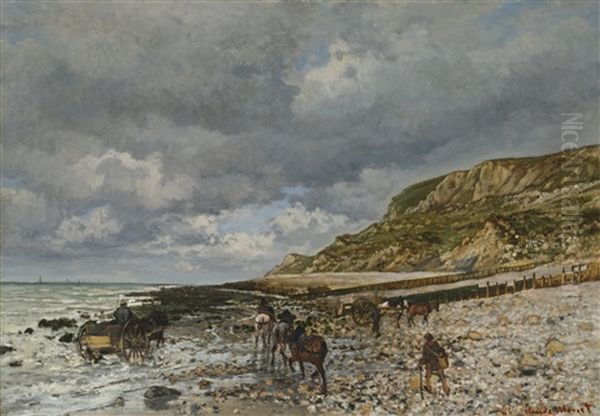 Chevaux A La Pointe De La Heve Oil Painting by Claude Monet