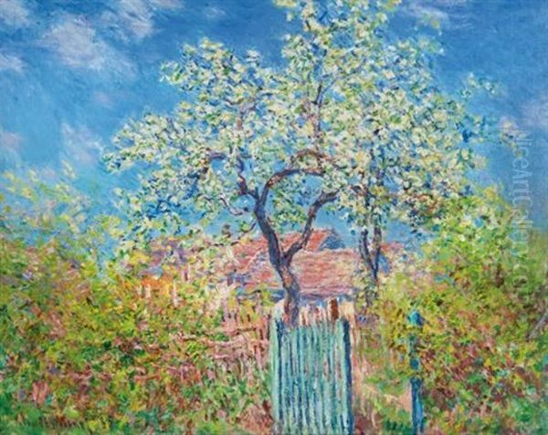 Poirier En Fleurs Oil Painting by Claude Monet