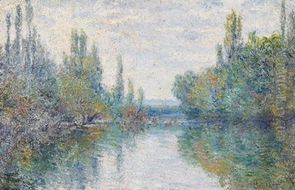 Un Bras De Seine Pres De Vetheuil Oil Painting by Claude Monet