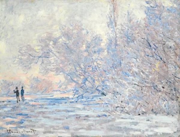 Le Givre A Giverny Oil Painting by Claude Monet