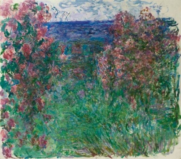 La Maison Dans Les Roses Oil Painting by Claude Monet