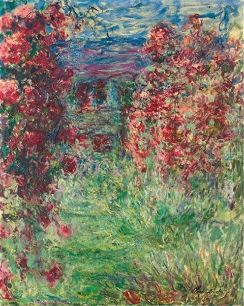 La Maison Dans Les Roses Oil Painting by Claude Monet