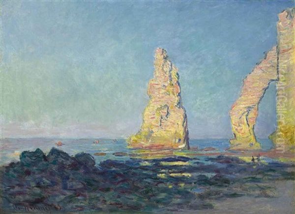 Aiguille D'etretat, Maree Basse by Claude Monet