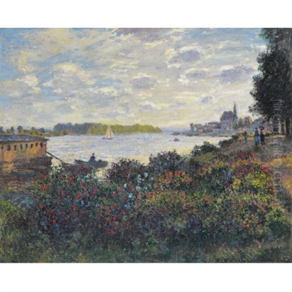 La Seine A Argenteuil Oil Painting by Claude Monet