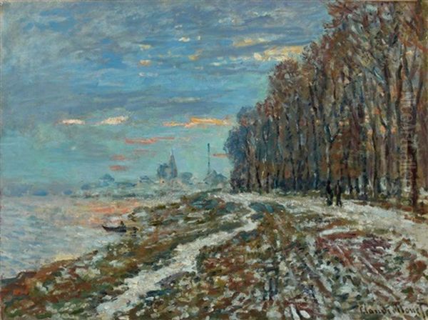 La Promenade D'argenteuil, Un Soir D'hiver Oil Painting by Claude Monet