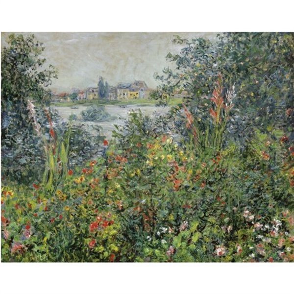 Fleurs A Vetheuil Oil Painting by Claude Monet