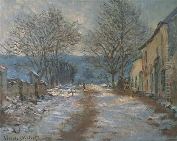 Effet De Neige A Limetz Oil Painting by Claude Monet