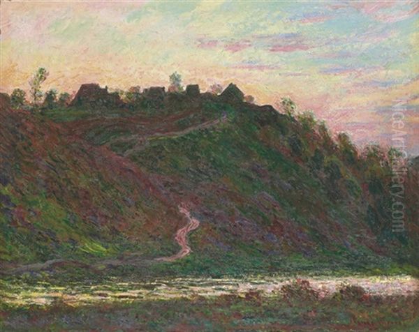 Le Village De La Roche-blond Au Soleil Couchant Oil Painting by Claude Monet