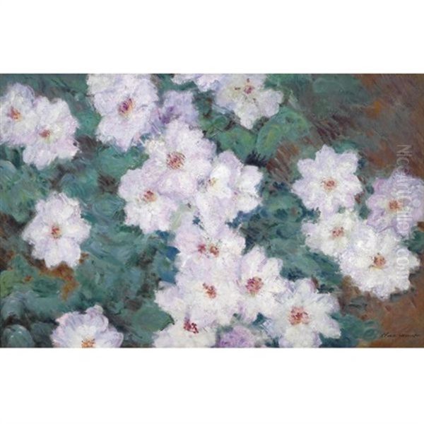 Clematites Oil Painting by Claude Monet