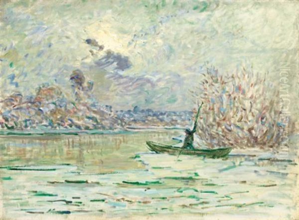 L'hiver, Pres De Lavacourt Oil Painting by Claude Monet