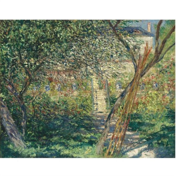 Le Jardin De Vetheuil Oil Painting by Claude Monet