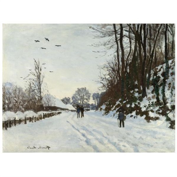 La Route De La Ferme Saint-simeon En Hiver Oil Painting by Claude Monet