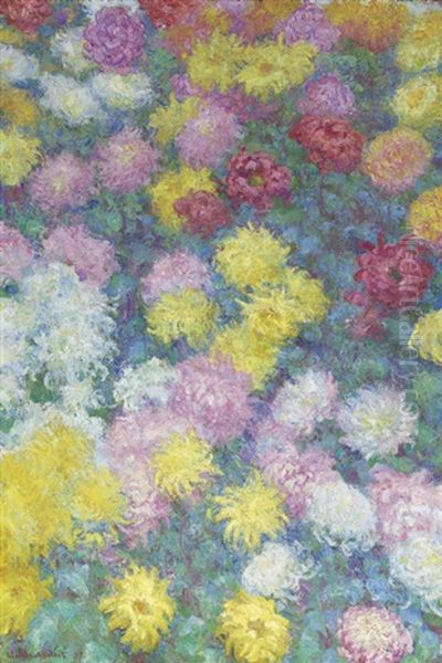 Chrysanthemes Oil Painting by Claude Monet