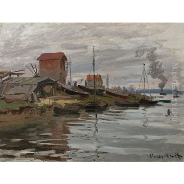 La Seine Au Petit-gennevilliers Oil Painting by Claude Monet