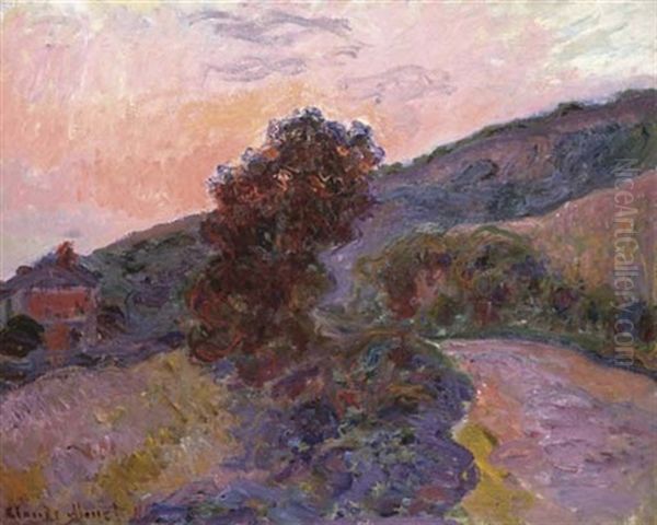 Coucher De Soleil A Giverny Oil Painting by Claude Monet