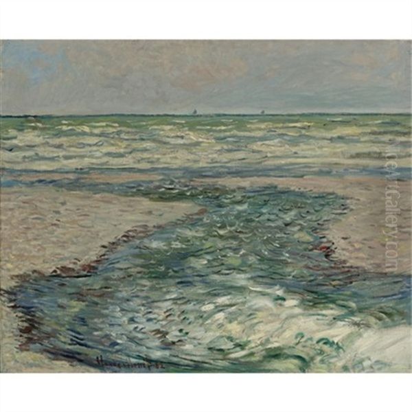 Riviere De Pourville, Maree Basse Oil Painting by Claude Monet