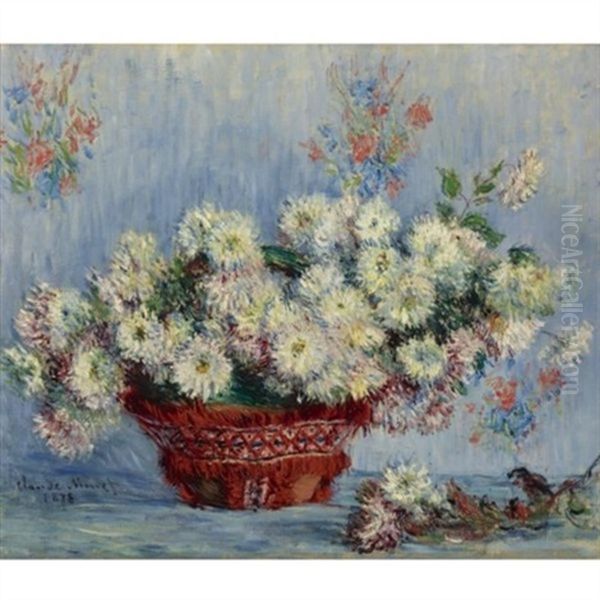 Chrysanthemes Oil Painting by Claude Monet