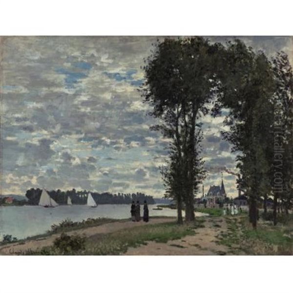 Les Bords De La Seine A Argenteuil Oil Painting by Claude Monet