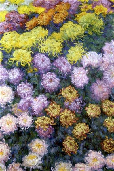 Massif De Chrysanthemes Oil Painting by Claude Monet