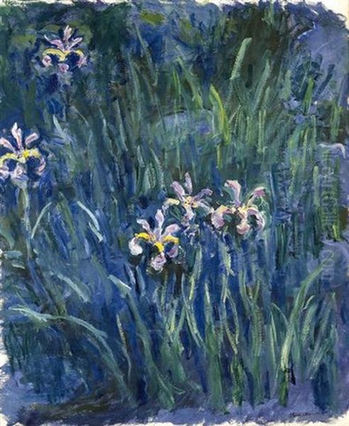 Iris Oil Painting by Claude Monet