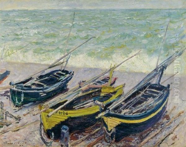 Bateaux Sur Le Galet Oil Painting by Claude Monet