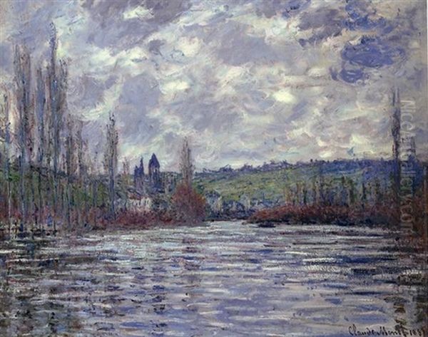 La Seine En Crue A Vetheuil Oil Painting by Claude Monet