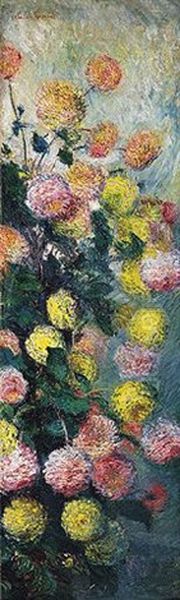 Dahlias Oil Painting by Claude Monet