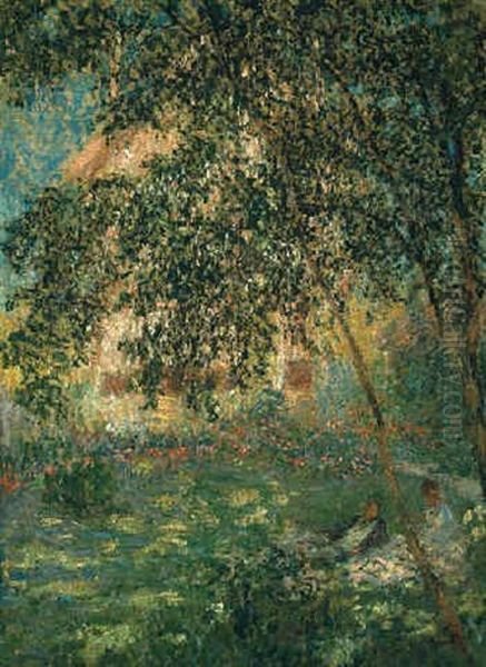 Le Repos Dans Le Jardin, Argenteuil Oil Painting by Claude Monet