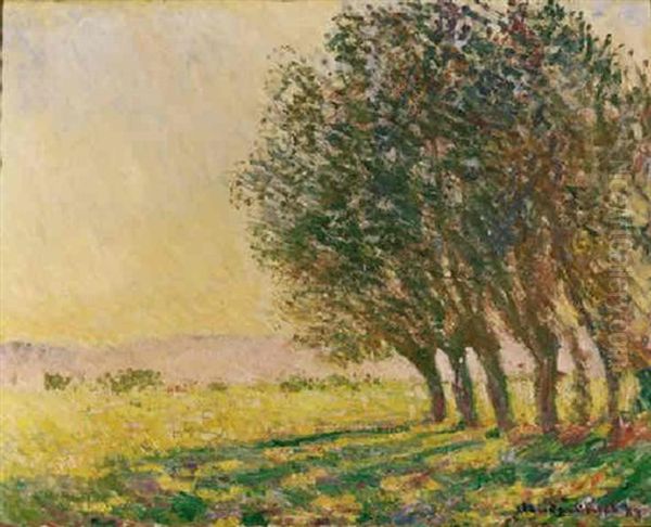 Saules Au Soleil Couchant Oil Painting by Claude Monet