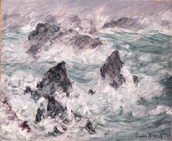 Tempete A Belle-ile Oil Painting by Claude Monet