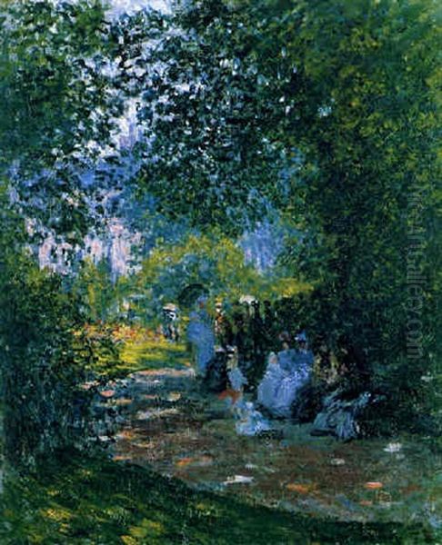 Au Parc Monceau Oil Painting by Claude Monet