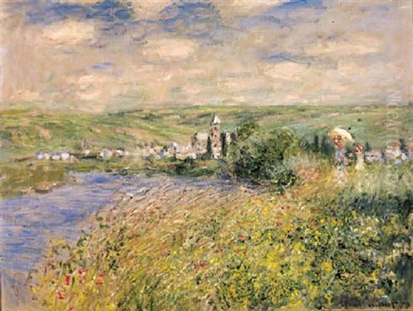 Vetheuil, Vu De L'ile Saint-martin Oil Painting by Claude Monet