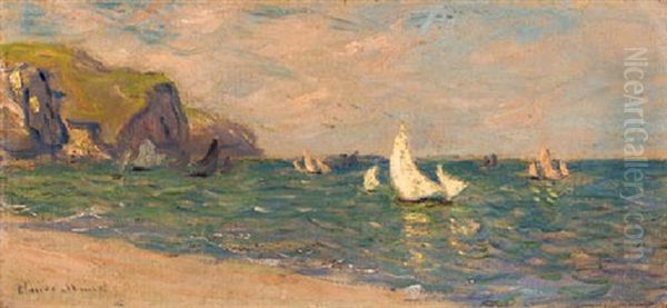 Voiliers En Mer, Pourville Oil Painting by Claude Monet