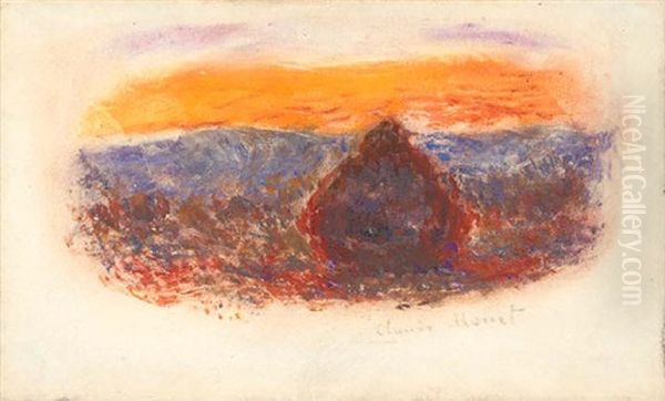 Meule, Soleil Couchant Oil Painting by Claude Monet