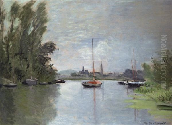 Argenteuil, Vu De Petit Bras De La Seine Oil Painting by Claude Monet