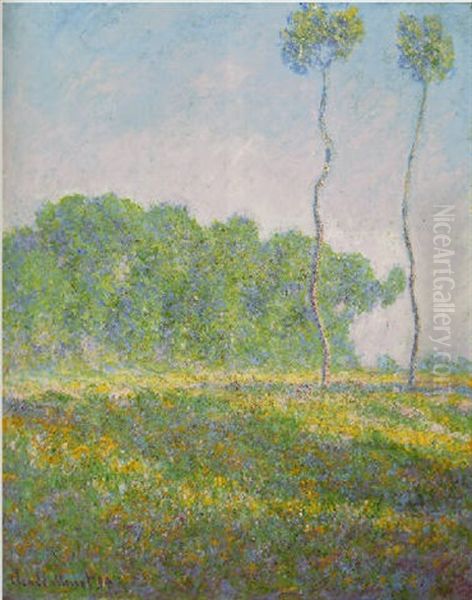 Paysage De Printemps (giverny) Oil Painting by Claude Monet