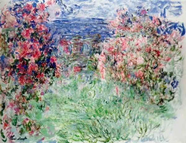 La Maison Dans Les Roses Oil Painting by Claude Monet