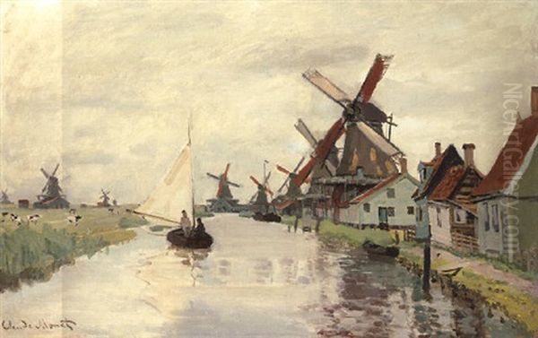 Moulin En Hollande Oil Painting by Claude Monet