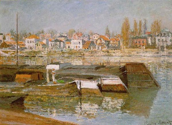 La Seine A Asnieres Oil Painting by Claude Monet