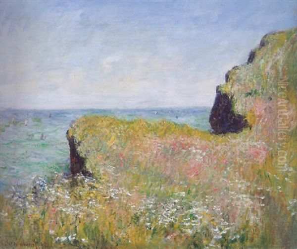 Bords De La Falaise A Pourville Oil Painting by Claude Monet