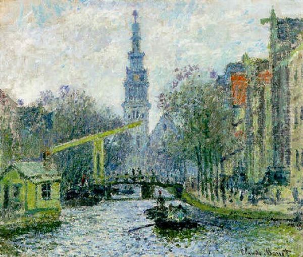 Canal A Amsterdam Oil Painting by Claude Monet