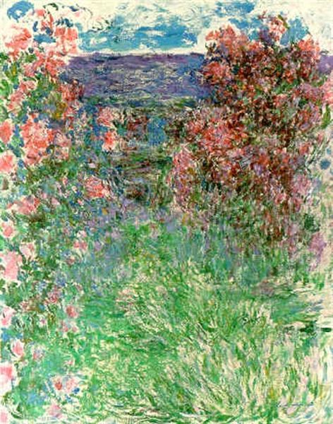 La Maison Dans Les Roses Oil Painting by Claude Monet