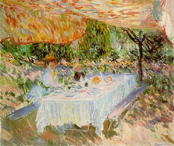 Le Dejeuner Sous La Tente Oil Painting by Claude Monet