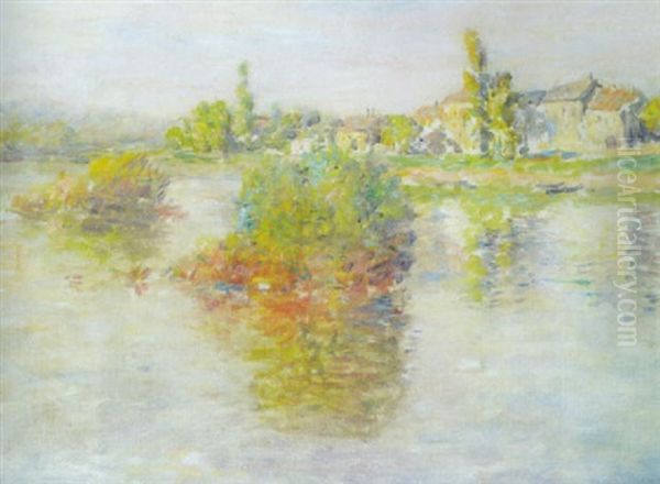 La Seine A Lavacourt Oil Painting by Claude Monet