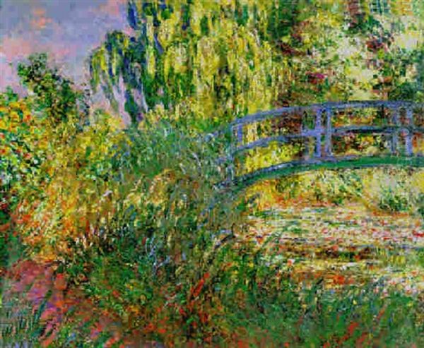 Bassin Aux Nympheas Et Sentier Au Bord De L'eau Oil Painting by Claude Monet