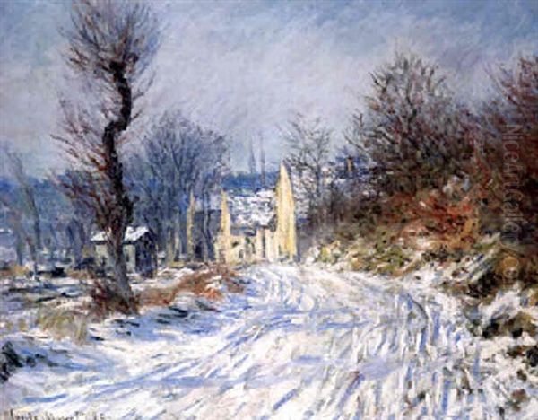 Route De Giverny En Hiver Oil Painting by Claude Monet